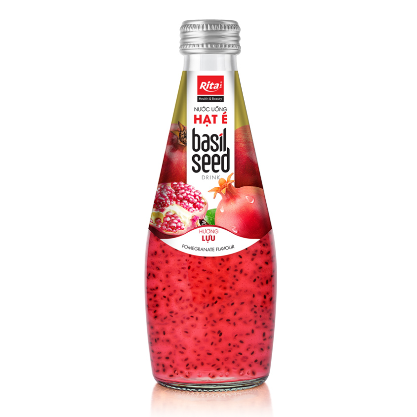 Basil Seed Drink With Pomegranate Flavor 290ml Glass Bottle